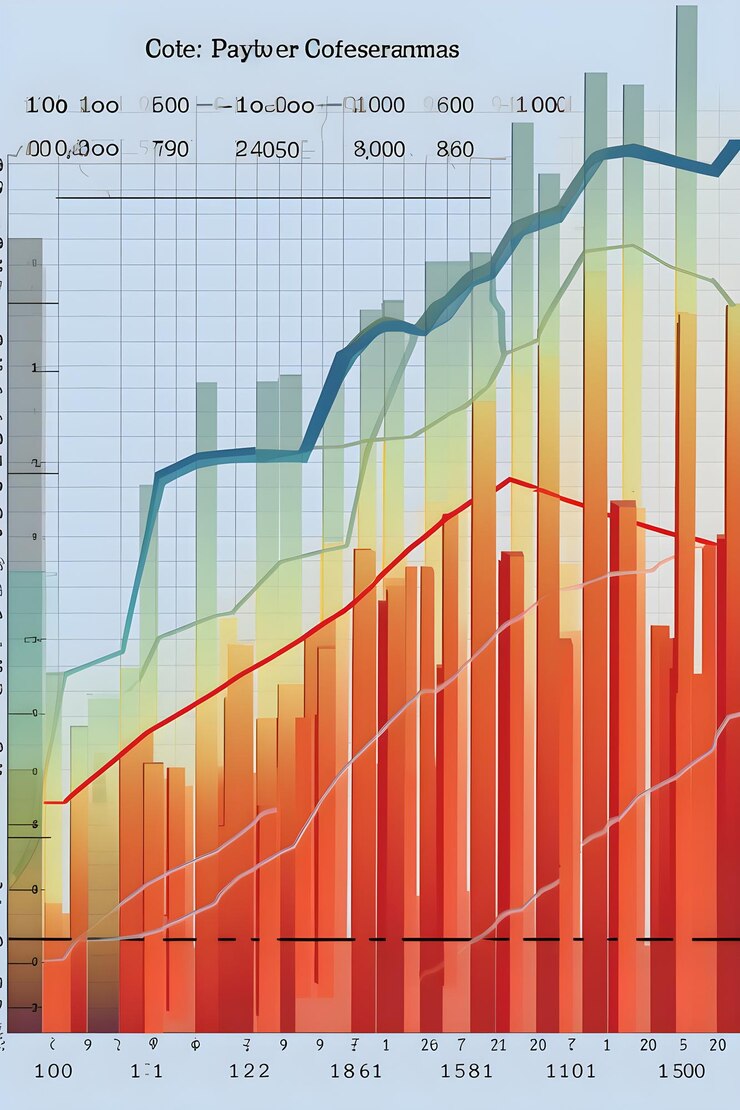 Foto representación visual de la inflación una tendencia de décadas en el índice de precios al consumidor (ipc)