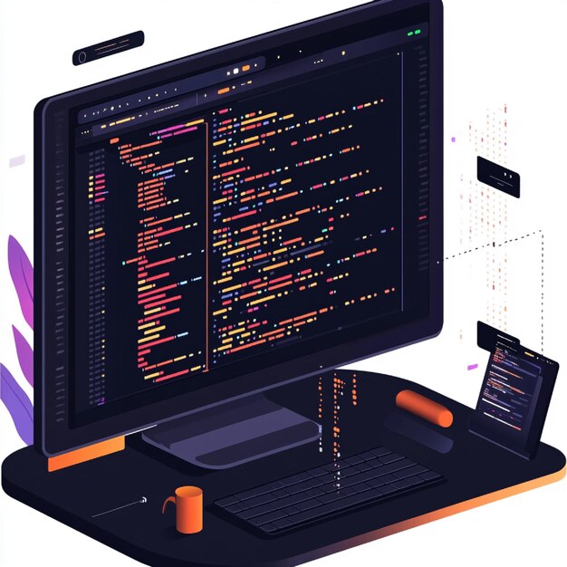 Una representación visual de un proceso de depuración de código con errores y correcciones resaltados