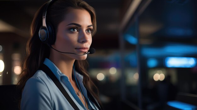 Representante de servicio al cliente escuchando comentarios por teléfono