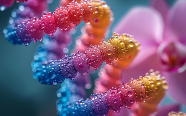 Representar la estructura en espiral del ADN de una flor