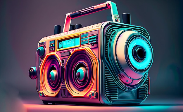 Reproductor de audio retro futurista Boombox