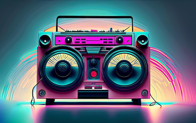 Reproductor de audio retro futurista Boombox