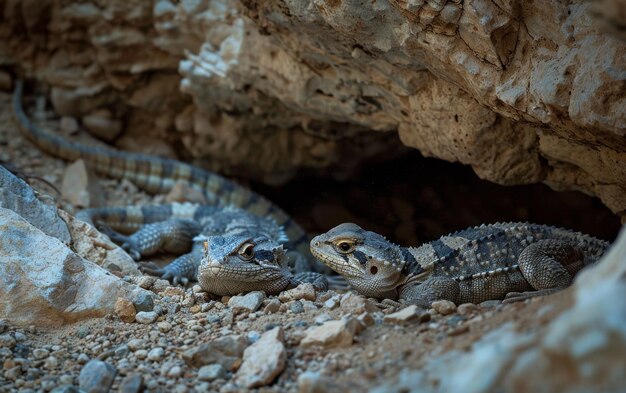 Los reptiles del desierto en hibernación