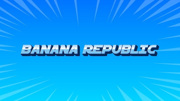 La República de las Bananas 3D Texto Azul