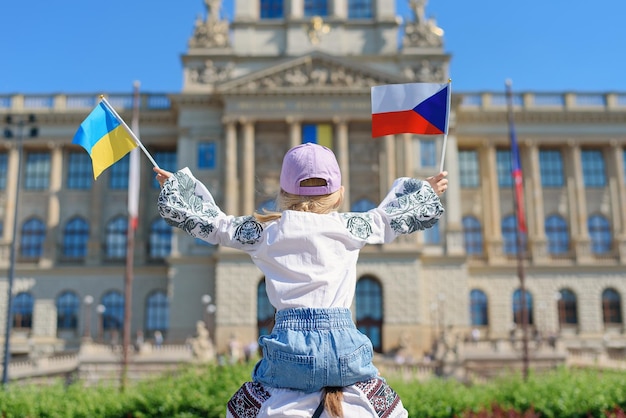 República checa de praga uma acção de apoio à ucrânia e gratidão à república checa pela sua