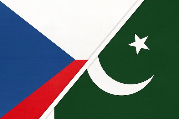 República Checa e Paquistão símbolo do país Czechia vs bandeiras nacionais paquistanesas