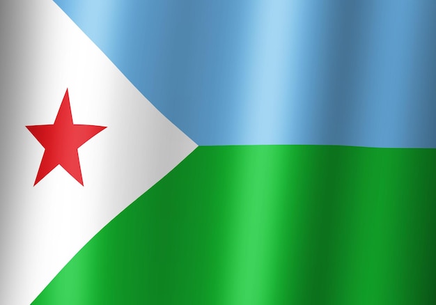 República de djibouti bandera nacional 3d ilustración vista cercana