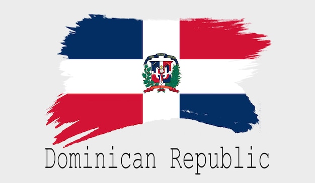 República Dominicana bandera sobre fondo blanco.