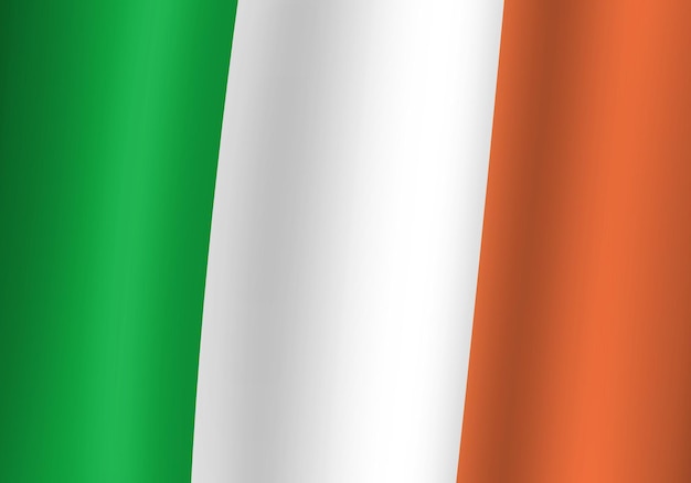 República de irlanda bandera nacional 3d ilustración vista cercana