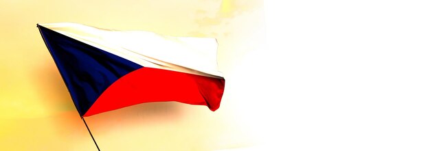 Foto república tcheca acenando bandeira do país renderização 3d e imagem de fundo branco