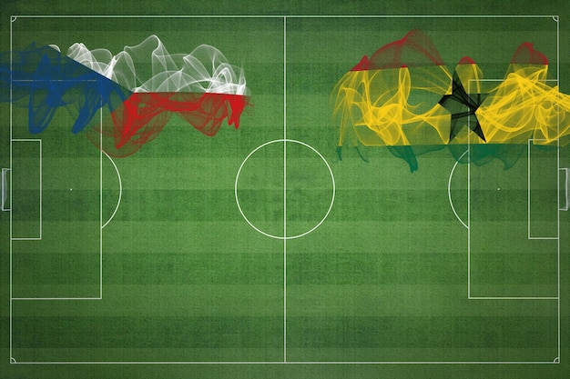 República Tcheca vs Gana Jogo de futebol cores nacionais bandeiras nacionais campo de futebol jogo de futebol Conceito de competição Copiar espaço