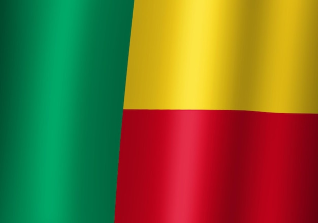 Republik Benin Nationalflagge 3D-Darstellung Nahaufnahme