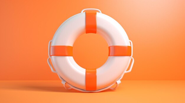 Foto rescate naranja y blanco renderizado en 3d