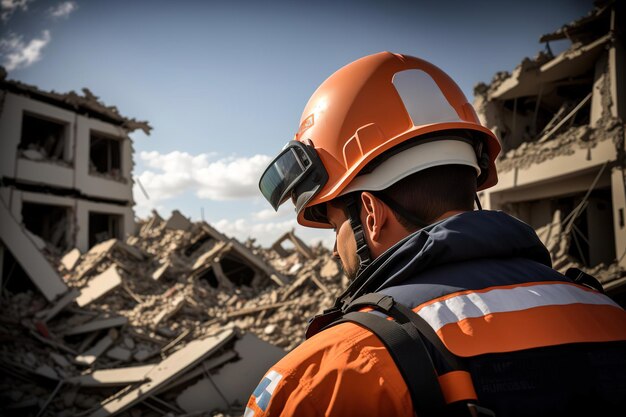 Los rescatistas limpian los escombros de las casas después del terremoto