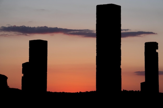 Reserva de pássaros Vendicari Saline ao pôr do sol