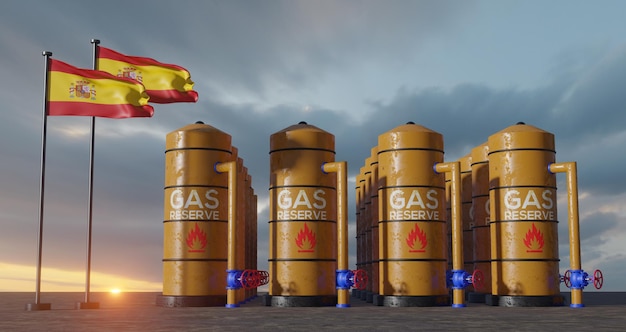 Reserva de gas en España Embalse de almacenamiento de gas en España Tanque de gas natural