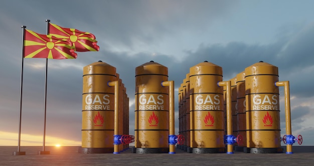 Reserva de gas de Macedonia del Norte Embalse de almacenamiento de gas de Macedonia del Norte Tanque de gas natural