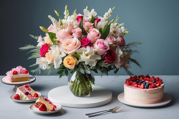 Resh Bouquet süße Liebe Hochzeitsfeier mit Kuchen