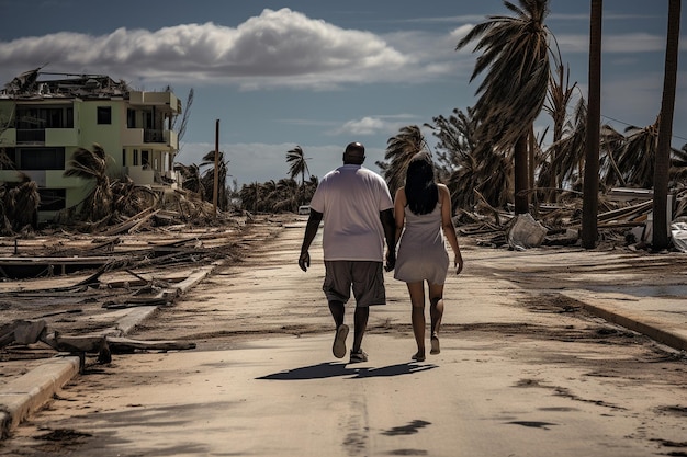 Los residentes regresan a sus hogares para evaluar los daños después de un huracán