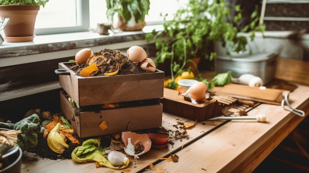 De residuos a maravillas Transformación de desechos de cocina en suelo rico en nutrientes IA generativa