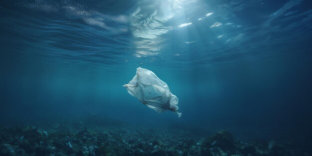 Foto resíduos plásticos nas profundezas do oceano