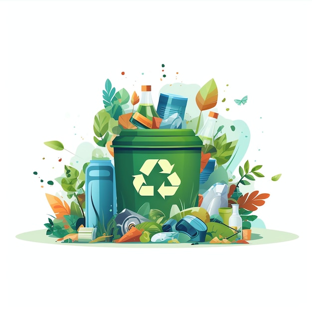 Resíduos vetoriais reciclar conceito de design ecológico