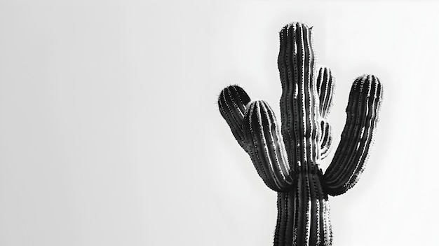 Foto la resiliencia personificada un cactus solitario de pie alto en el paisaje minimalista del desierto