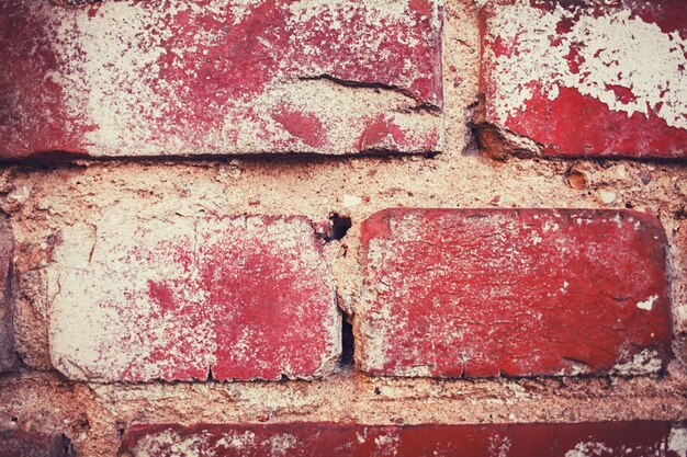 Resistiu a textura da parede de tijolo vermelho velho manchado