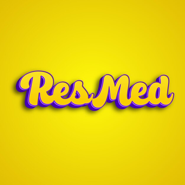 ResMed tipografia 3d design amarelo rosa branco fundo foto jpg