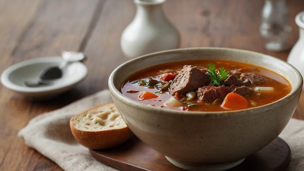 Foto resolución de 4k deliciosa sopa de carne del medio oriente 27