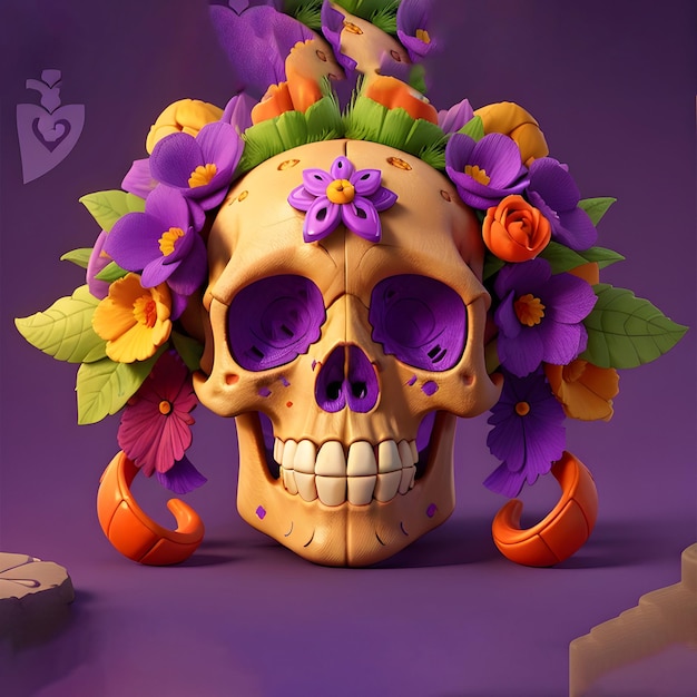 Resonancia cultural Un retrato de calavera del día de muertos