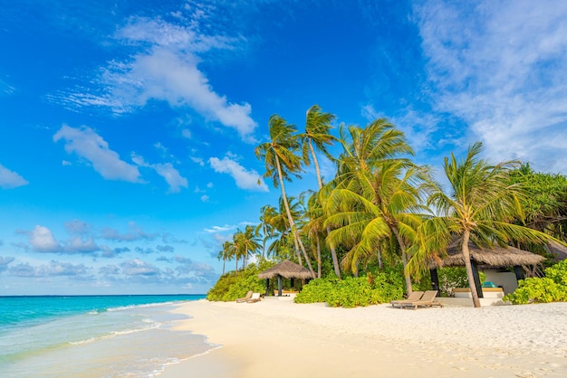 Resort de viajes de lujo destino naturaleza idílica paisaje palmera arena cielo increíble playa tropical