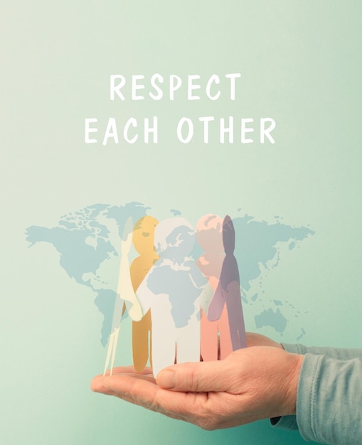 Respektieren Sie einander Verantwortung Toleranz und Entwicklung menschliche Beziehungen Interaktion Einbeziehung