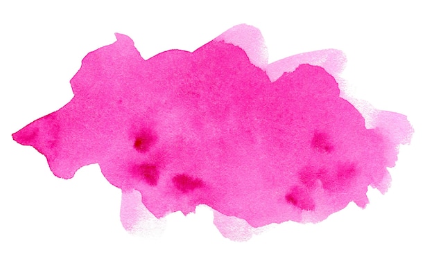 Foto respingo de aquarela abstrato rosa em fundo branco