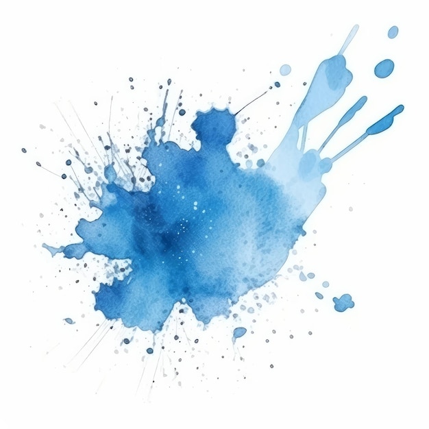 Respingo de aquarela azul Ilustração AI GenerativexA