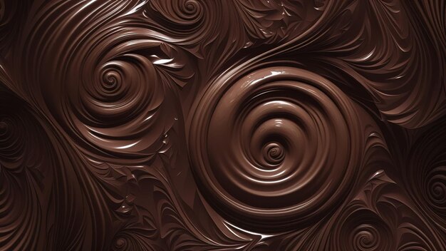 Respingo de café quente acastanhado ou chocolate Agitando delicioso chocolate com ondulação como fundo