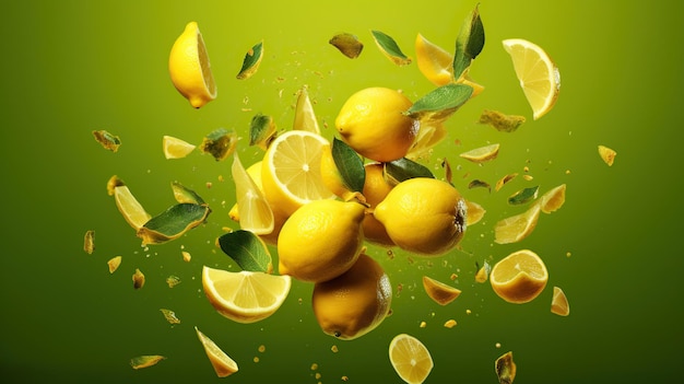 respingo de limão fatia de limão fotografia de meio limão