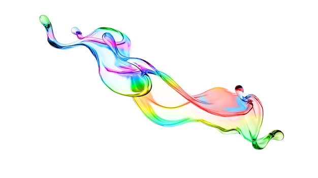 Respingo de líquido transparente multicolorido