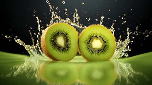 Respingo de suco de kiwi fresco