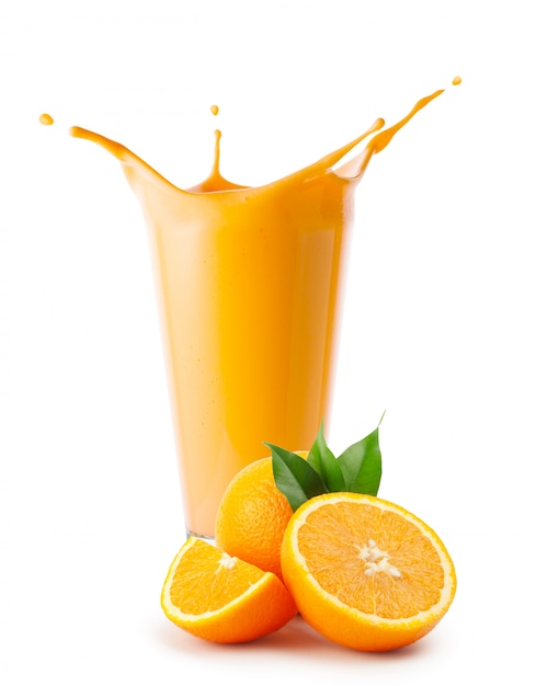 Respingo de suco de laranja ou iogurte