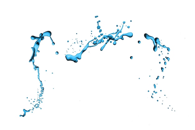 Respingo de tinta azul claro isolado no fundo branco