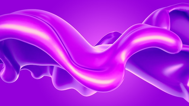 Respingo de um líquido roxo espesso. Ilustração 3D, renderização em 3D.