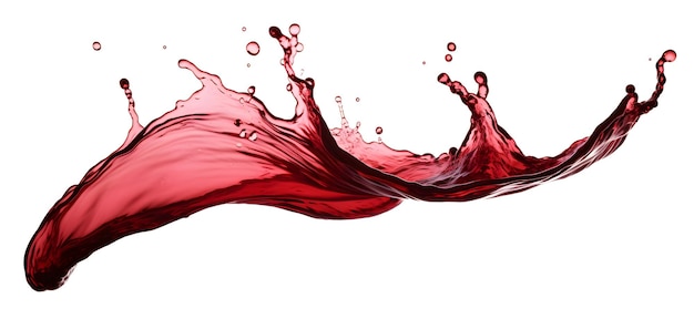 Foto respingo de vinho tinto isolado em fundo transparente ou branco