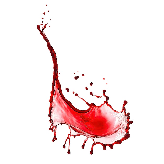 Respingo de vinho tinto isolado no fundo branco