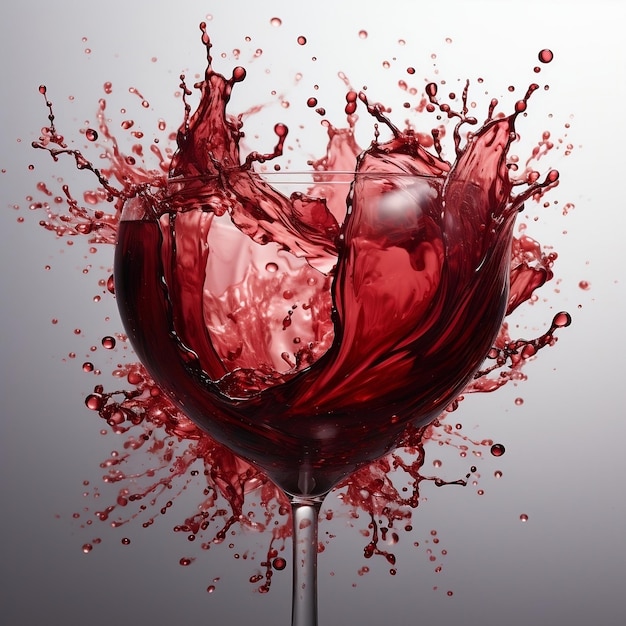 Respingo em forma de coração de vinho tinto para o Dia dos Namorados Conceito de amor e romance