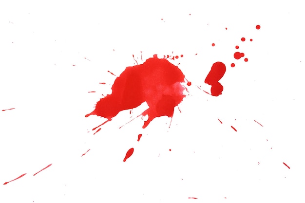 Respingos de sangue Manchas vermelhas de aquarela Respingos sangrentos realistas para o conceito de gota de sangue de Halloween