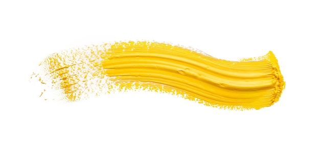 Foto respingos de tinta amarela isolados no branco
