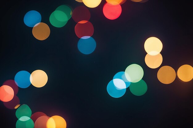 El resplandor borroso de las luces del año nuevo