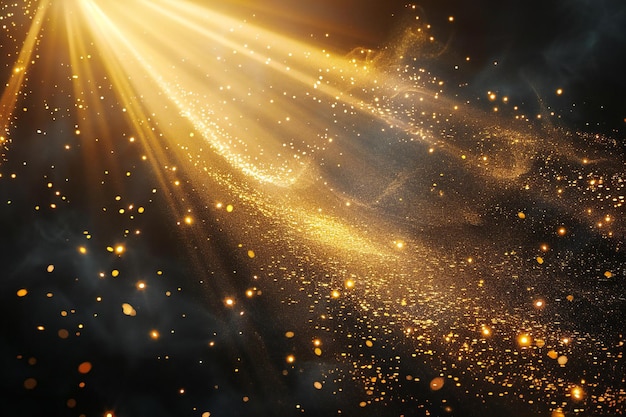 un resplandor dorado y las palabras luz en un fondo negro