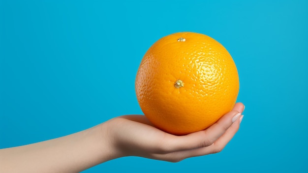 El resplandor naranja agarrado por la mano de una mujer